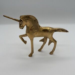 RARE! Vintage Mid-Century Brass Unicorn Statute- True Unicorn Style